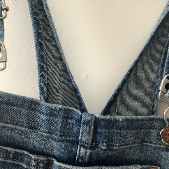 Madewell Skinny Overalls in Adrian Wash Blue Denim Size Small Distressed - Picture 8 of 16